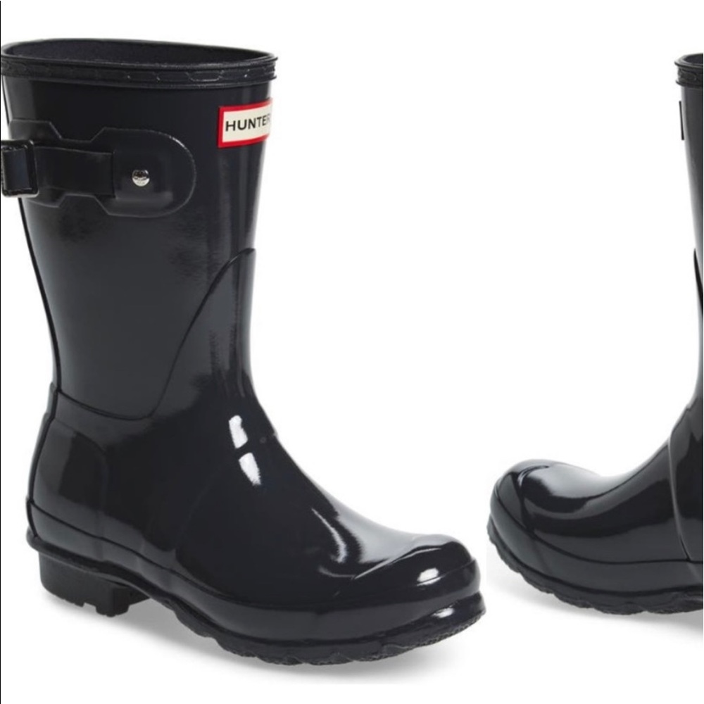 Black calf length Hunter boots 🖤✨